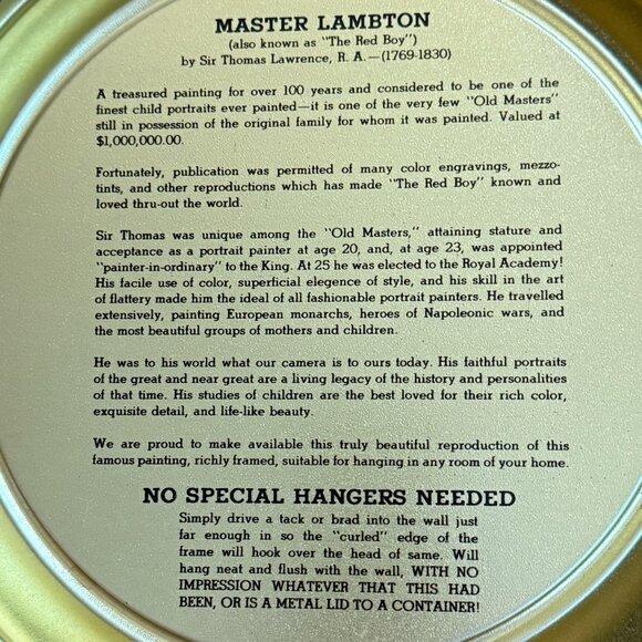 2 Vintage Tin Classic Picture of Blue Boy & Red Boy - Picture 13 of 15